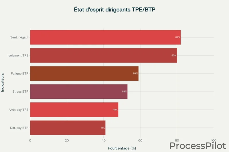 État alarmant de la santé mentale des dirigeants TPE et artisans du BTP en 2025