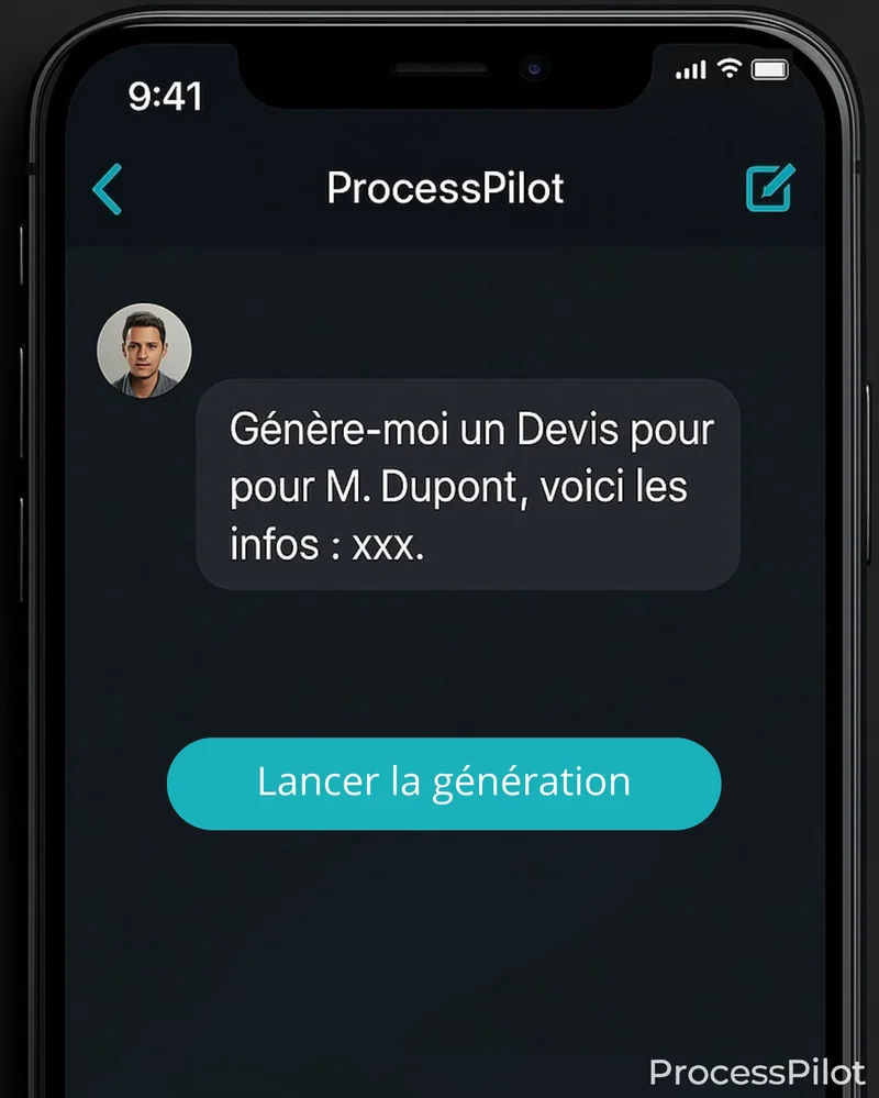 Étape 1 : Commande pour un nouveau devis